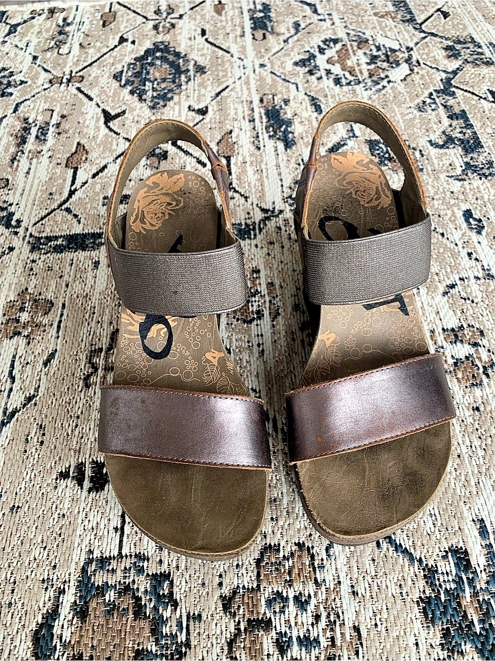 OTBT Compass Wedge Sandal Brown & Gray